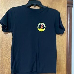 Yellow and Black Short Sleeve Tee with Chest Emblem